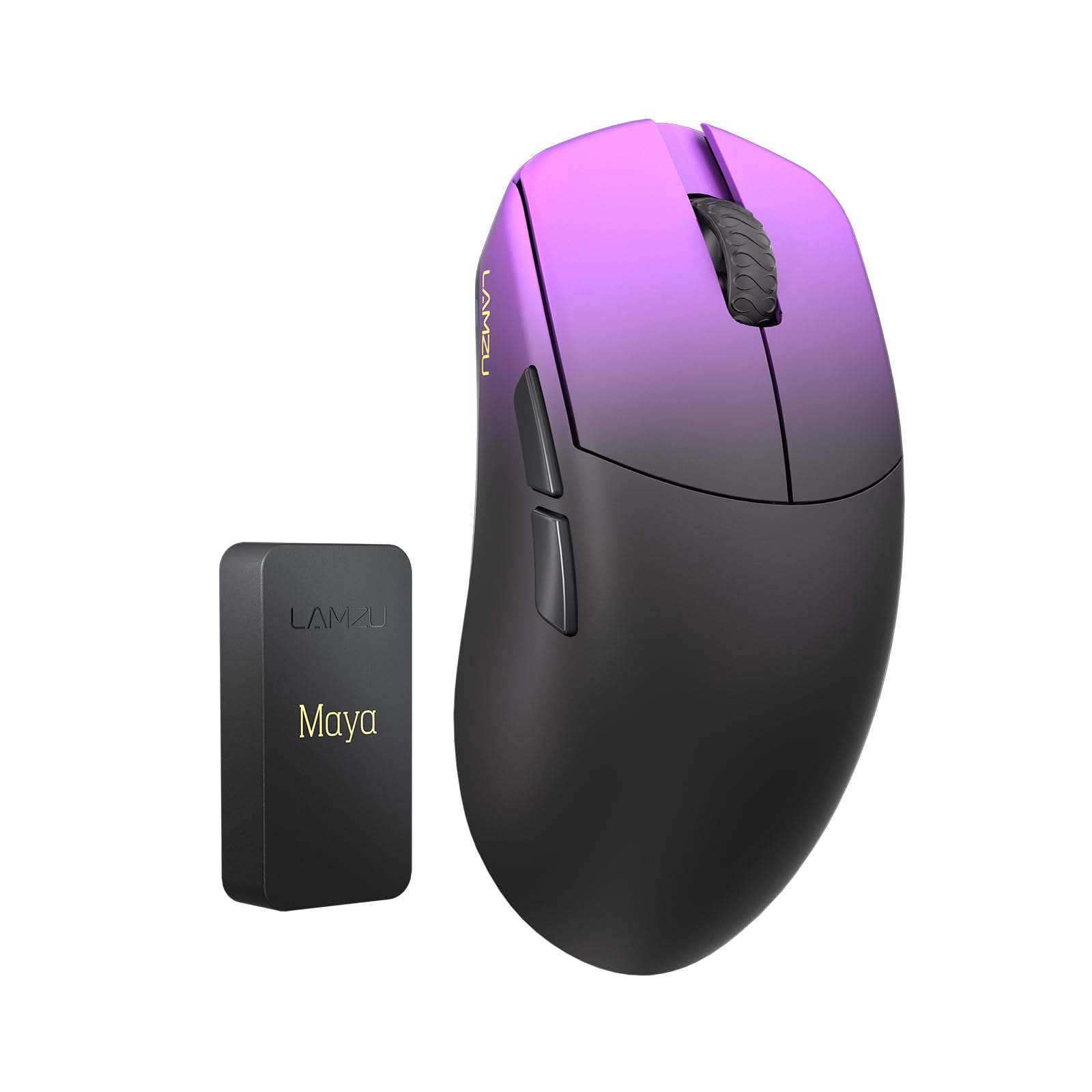Lamzu Maya Champion Edition Wireless Gaming Mouse, Ultra-Lightweight 45g, Optical Switch, Golden TTC Dust-Proof Encoder, Pixart PAW 3950 IC, 8K Compatible, Compatible with PC/Mac (Purple Shadow) - 5