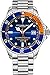 Produktbild Stuhrling Original Automatische Herren-Taucheruhr aus Edelstahl, mit verstellbarem Edelstahlarmband, Blau, Orange, Taucheruhr
