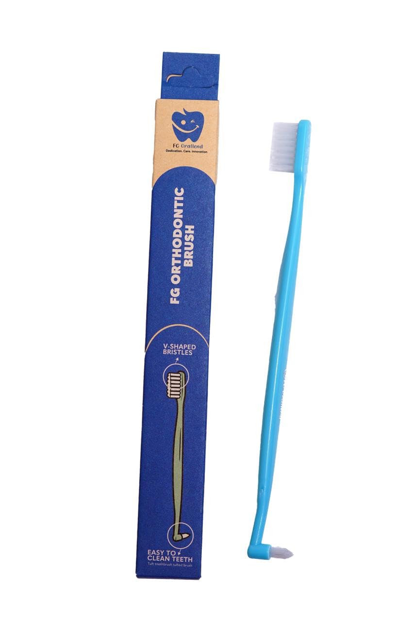 FG Orthobrush with Tuft | Orthodontic Toothbrush with V-Shaped Bristles | Easy to Clean Teeth Around Braces | Precision Oral Care Brush for Daily Dental Hygiene (Pack of 1)-image-15