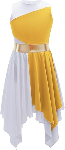 Miniatura 3 de CHICTRY Vestido de baile lírico sin mangas para niñas disfraz de adoración litúrgica ropa de baile contemporánea