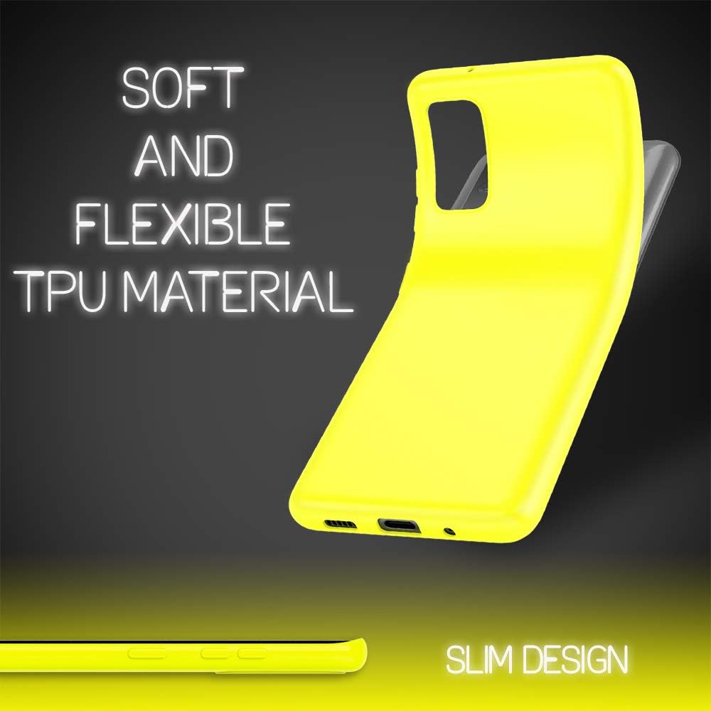 NALIA Neon Cover Compatible with Samsung Galaxy S20 Case, Slim Protective Shock Absorbent Silicone Back, Ultra-Thin Mobile Phone Protector Shockproof Bumper Rugged Skin Soft Coverage, Color:Yellow