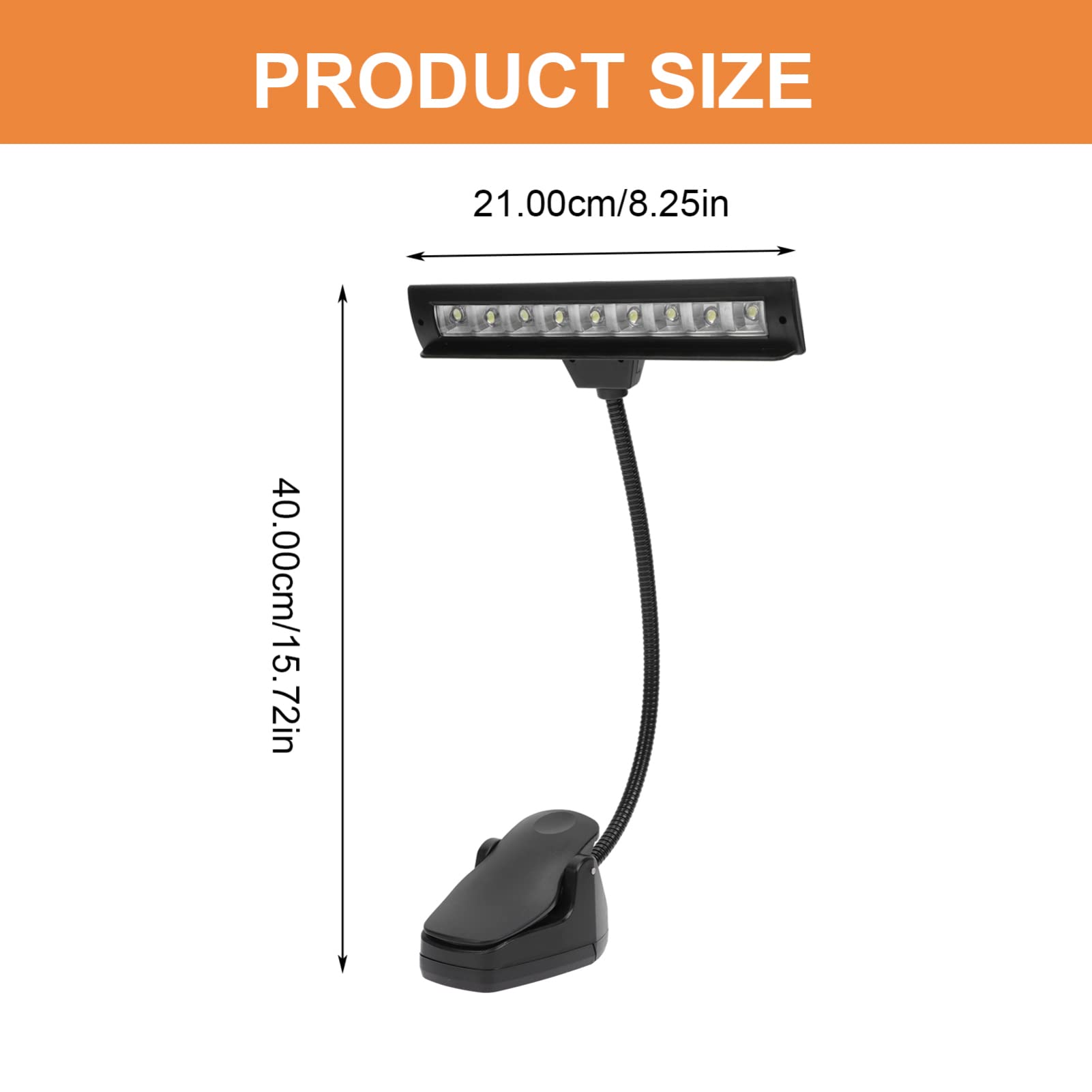 Toddmomy Multifunctional Led Music Stand Light Clip Portable Reading Lamp for Piano Guitar and Home Use USB Powered Eye-Caring Design