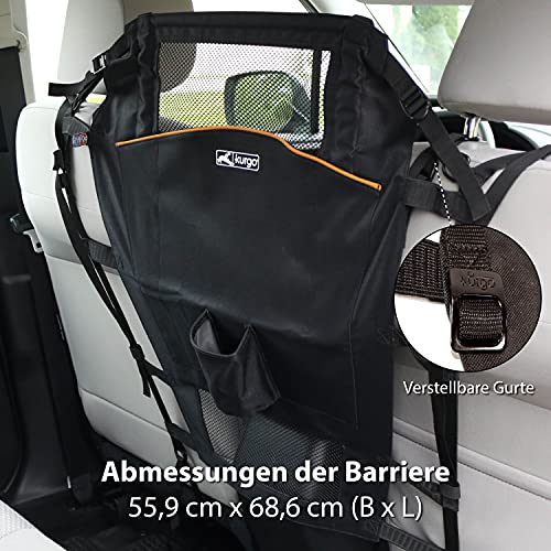 Kurgo Rücksitz-Trennwand für Hunde, Reduziert Ablenkungen während der Autofahrt, Einheitsgröße, Schwarz / Orange, 1 Stück (1er Pack)