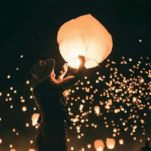 Alicimenard 20C Lanterns To Release In Heaven For 20-Color,Chinese Lantern Were The Highlight Of Party! Wish Lanterns For Memory Of Family,Chinese Lanterns Easy To Use, Paper Lantern Are Biodegradable, thumb #3
