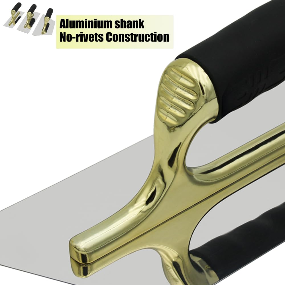 WYXDSDEV Plaster Finishing Trowel Set, 3 Pcs Polished Stainless Steel WYXDSDEV Plaster Finishing Trowel Set, 3 Pcs Polished Stainless Steel