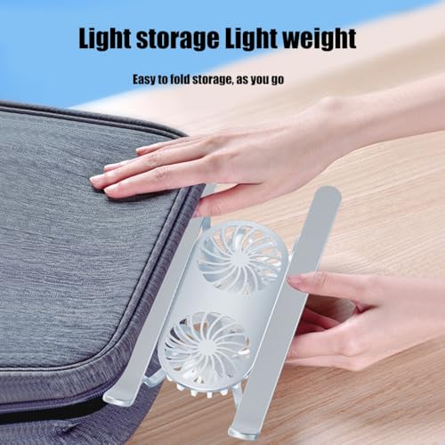 Base portátil para laptop con 6 alturas ajustables y enfriador miniatura 4