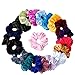 Produktbild De.Zev 20 Stück Samt Haargummis, Haar Scrunchies Samt Set Gummibänder für Mädchen Oder Damen, Bunte Elastische Haarbänder