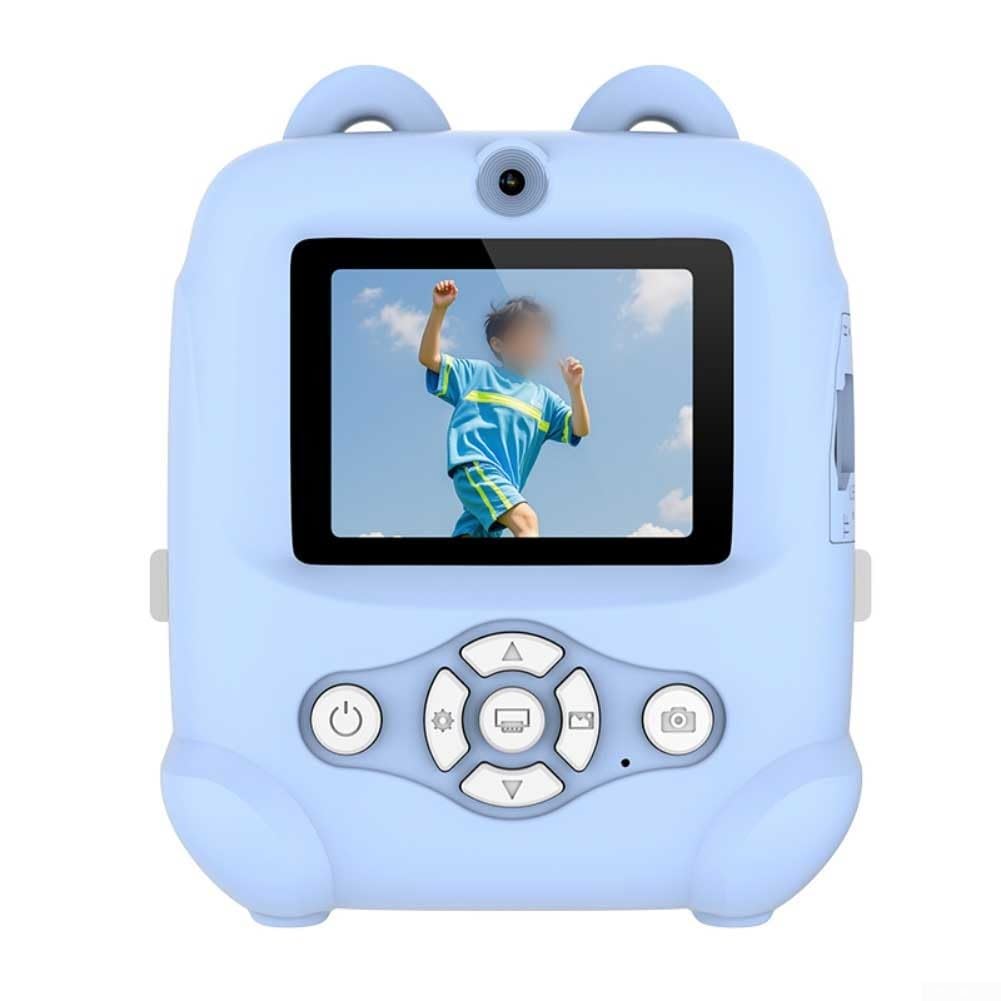 Aparat cyfrowy dla dzieci z nadrukiem fotograficznym, ekran HD 2,4", funkcja podwójnego aparatu, natychmiastowy druk termiczny bez tuszu, do 64 GB pamięci, różowy (zielony)