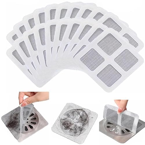 Evaluemart Pack of 20 Disposable Shower Drain Cover Hair Catcher Shower Drain Mesh Stickers, Bathroom, Bathtub Drain Kitchen Floor Sink Strainer Filter