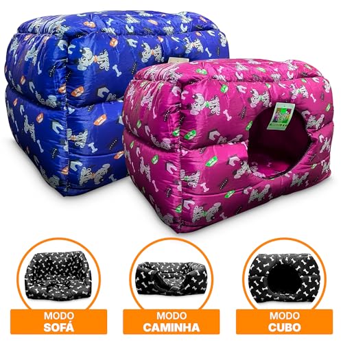 Caminha Cama de Cachorro Gato Cama 3 Em 1 Sofá Toca - Tamanho P (Azul)