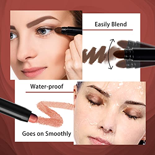 Oillase 12 PCS Eyeshadow Stick Sets with Smudge Proof Eyeshadow Primer