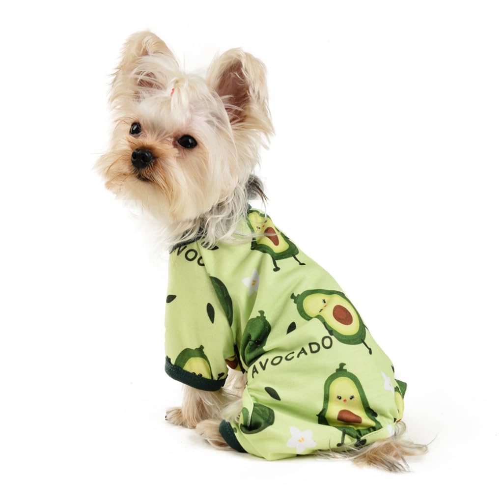 ZIBUYU® Dog Clothes for Small Dogs Cats Summer Autumn Dog Pajamas Breathable Soft Stretchy Puppy Clothes Cartoon Cute Avocado Print Dog Bodysuit Dog Cat Pet Costume - Small (B0CZ6WH258) Amazon Price History, Amazon Price Tracker