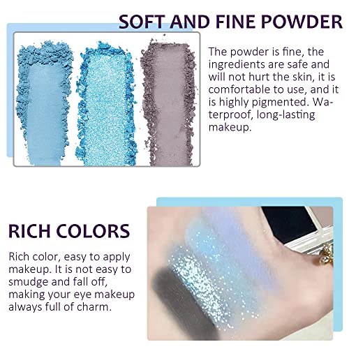 Cakaila 9 Color Matte Eye Shadow Palette Makeup,Cool Tone Light Blue Black Neutral Eyeshadow Palette,Highly Pigmented Waterproof Rainbow Eye Shadow For Blue Eye,Korean Eyeshadow Palette Matte-Vegan #TOP2