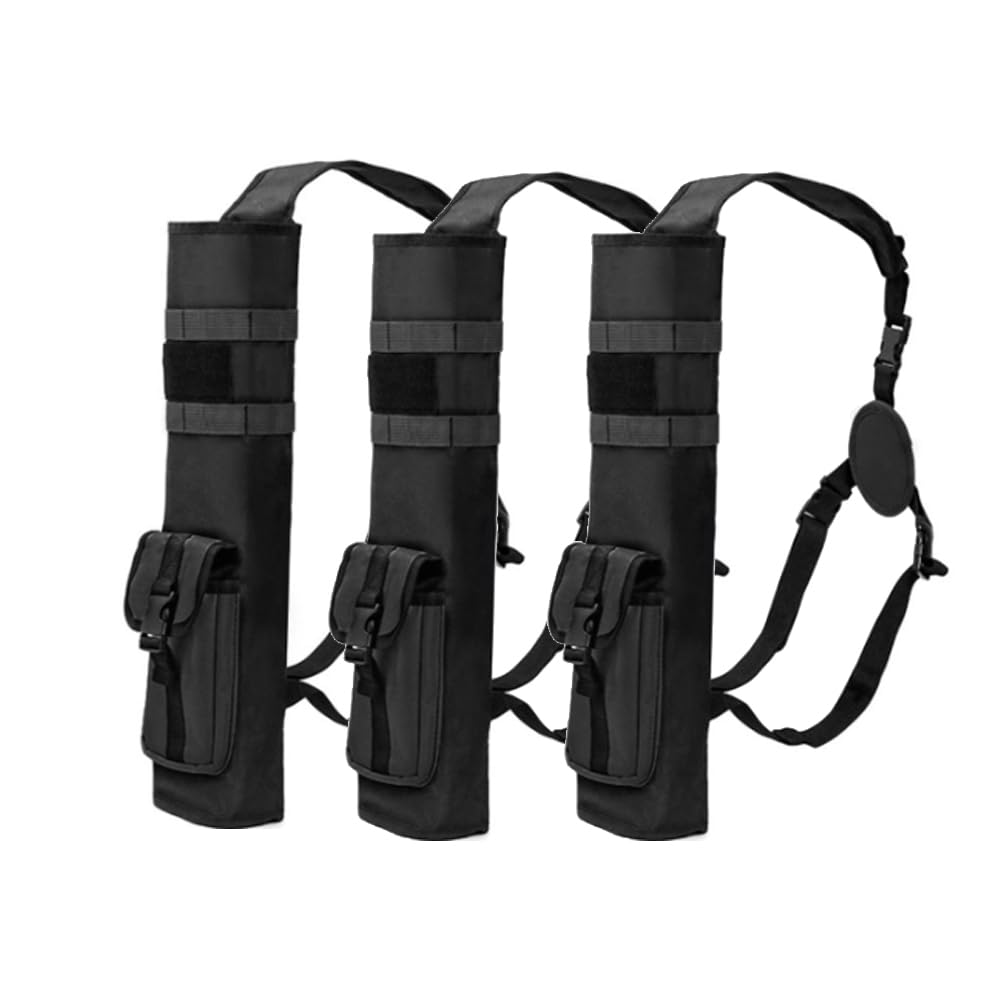 3 Packs Archery Quiver – Adjustable Arrow Backpack Bag with 2 Wearing Styles, Wide Comfort Strap, Side Hip Arrows Bag for Compound Recurve Bow Target Hunting
