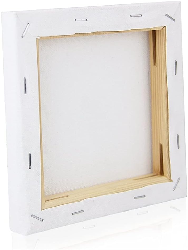 10Pcs/Set 15cm White Blank Art Boards Mini Stretched Artist Canvas Art Board Acrylic Oil Paint Wood+Cotton for Artwork Painting