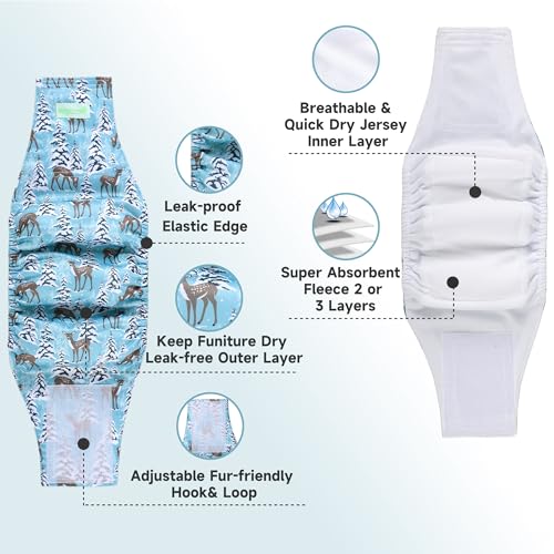 Image of wegreeco Washable Male Dog Belly Band (Stylish Pattern) - Pack of 3 - Dog Diapers Male - Washable Male Dog Belly Wrap (Dolphins, X-Large)