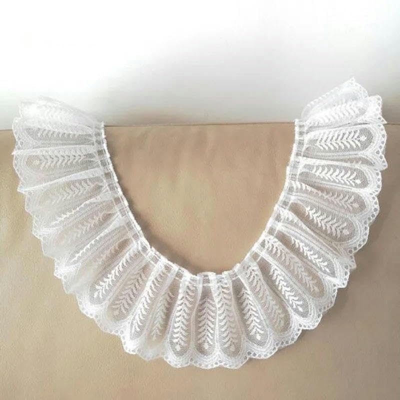 Appliques de broderie en dentelle fleurie de 9 cm pour customisation de col et robe