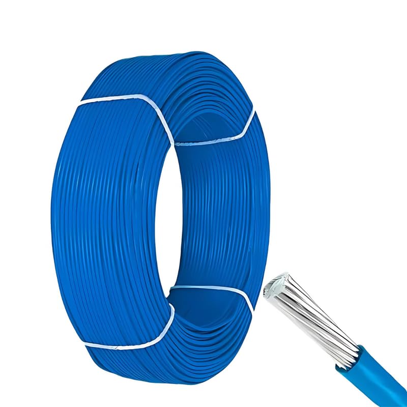Drumstone 𝟏𝟓-𝐘𝐞𝐚𝐫 𝐋𝐨𝐧𝐠-𝐋𝐢𝐟𝐞 𝐖𝐚𝐫𝐫𝐚𝐧𝐭𝐲, 10mm Single Core Aluminum Wire, PVC Insulated Electrical Wire, High Conductivity Power Distribution Cable, Blue Wire Roll 100 Foot-image-29
