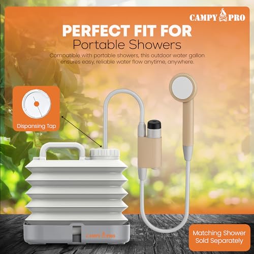 Pack de 2 Tanques de Agua Plegables Campy Pro 2.6 Galones (10 L) - Recipientes Portátiles de Polietileno Libre de BPA para Camping, RV y Emergencias miniatura 4