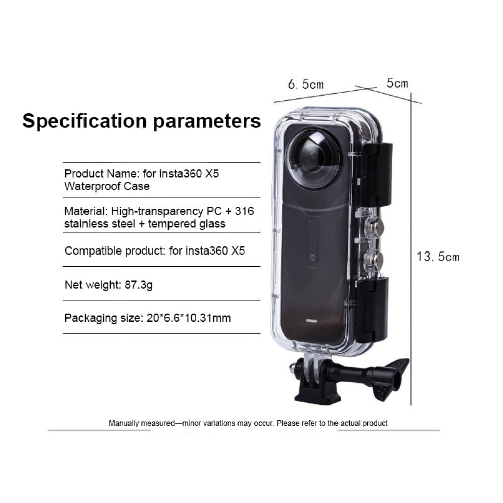 Custodia subacquea da 45 m per Insta 360 X5, custodia impermeabile per Insta 360 X5, accessorio invisibile per immersioni subacquee (PC)