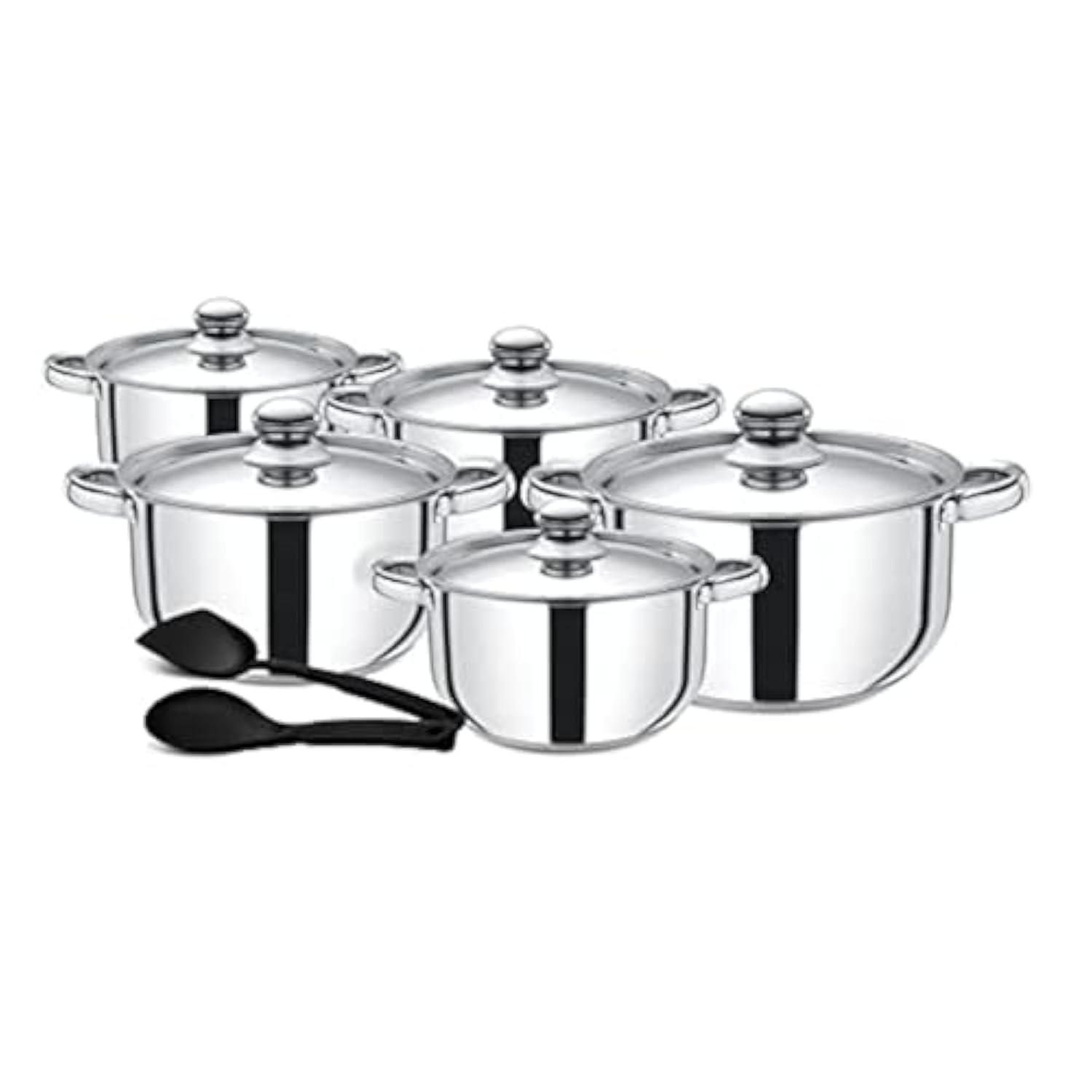 Royalford Cookware Set, Silver, Rf9352 Silver,Cookware Set, Deluxe Quality Stainless Steel, Casserole, Stock Pot, Saucepan, Fry Pan | Induction Safe | Oven Safe | Dishwasher Safe
