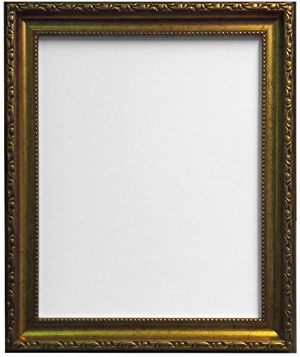 MARCOS POR POSTAL Shabby Chic Picture, Photo and Poster Frame, Plastic Glass, Gold, A2