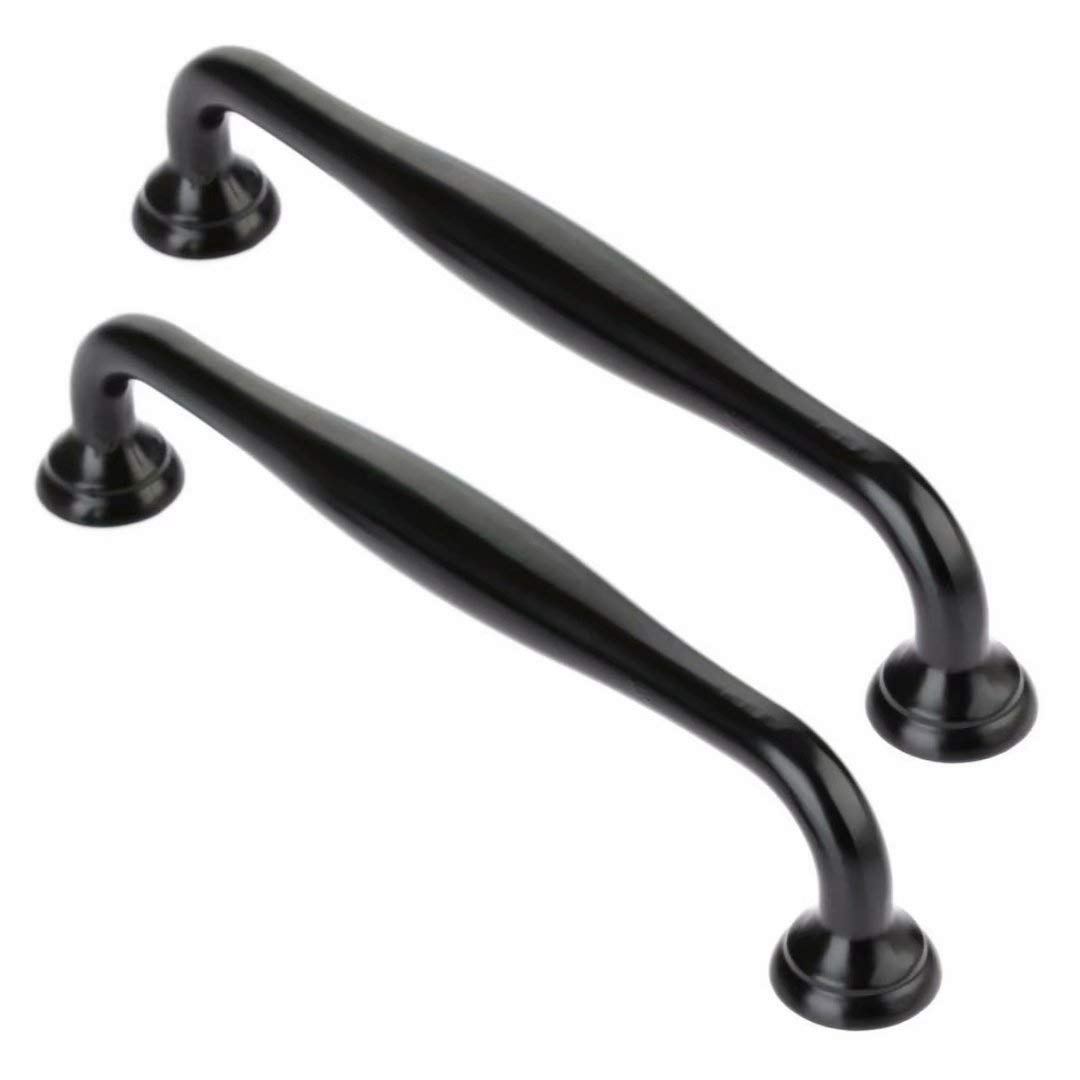 VOPLIVAT Kitchen Cupboard Handles, 2pcs Bow Handle Cabinet Pull Handles Zinc Alloy Black Multiple Sizes(Hole Distance:128mm)