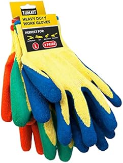 TuulKIT - 3 Pairs of machine washable, multi-purpose lightweight gloves with good grip, for men and women, ideal for gardening, DIY & construction (M)