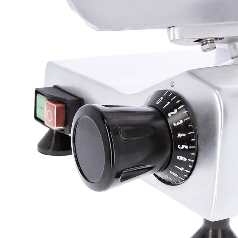 Affettatrice per macelleria grigio affettatrice con lama 250 mm affettatrice professionale taglio preciso affettatrice per carni e prosciutti, affettatrice regolabile 0-12 mm macelleria salumi