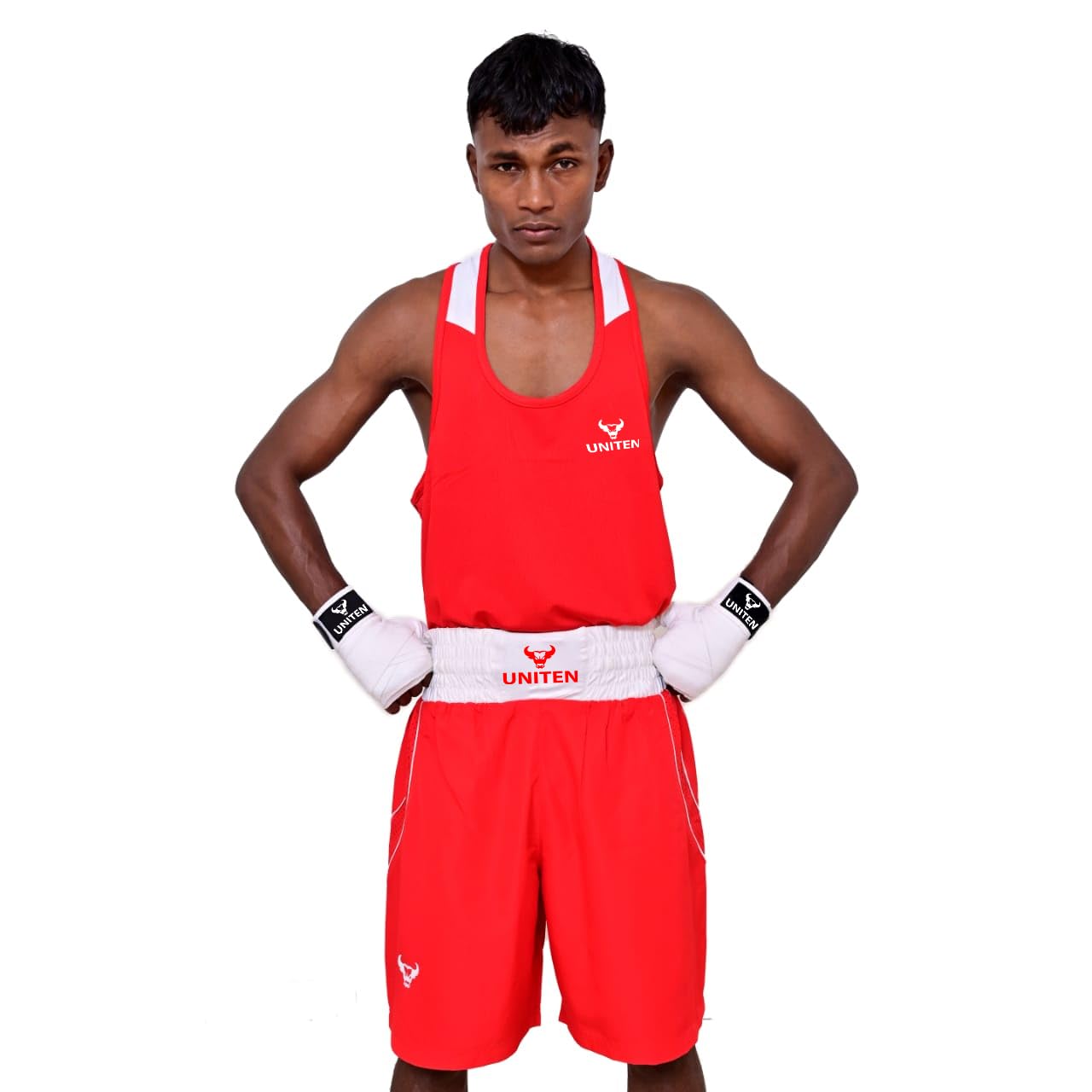 UNITEN Men Boxing Set | Tank Top and Shorts | Boxing Clothes | Boxing Vest & Shorts Set-picture-21