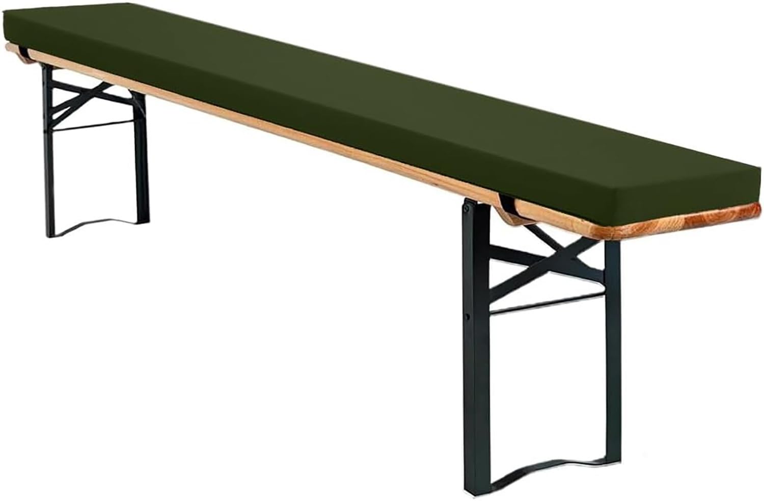 moismk Outdoor Picnic Bench Cushion - Water-Repellent Pad Seat Cushion, High Density Sponge, Zip Cover – Machine Washable(Dark Green,150x40x3cm)