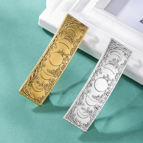 Dreamtimes Hair Clip Vintage Retro Forest Moon Phase Large Hand Crafted Metal Barrette French Hair Clip Protection Hairpin Women'S Girls Fashion Hair Accessories Gift thumb #8