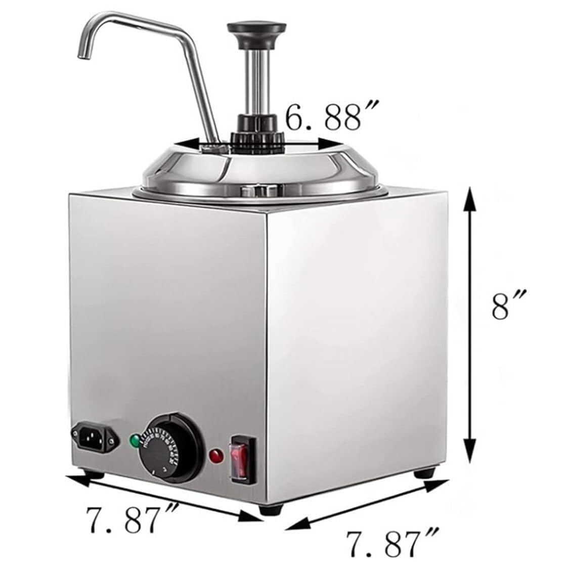 Dispensador de Salsa de Chocolate Caliente, dispensador de Queso, máquina de Calentamiento de 2,5 L, con Bomba de Calentamiento de Acero Inoxidable