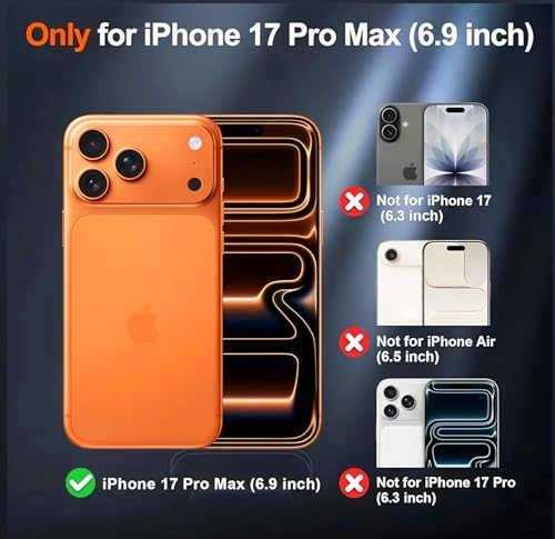 Image of Sentinel Back Cover Case for iPhone 17 Pro Max with Reinforced Lens Guard and High-Strength Magnetic Lock (HD Acrylic + TPU + PC), Black