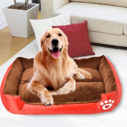 Chengstore Perros,Cama Calmante para Perros Y Gatos, Cama De Felpa para Cachorros Y Perros, Caqui, 3 Tamaños