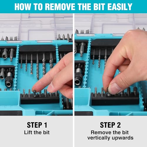 Image of DuraTech 99 PCS Drill Bit Set, High Speed Steel Titanium Drill and Screwdriver Bit Set with Tough Case for Metal, Wood, Plastic, Concrete, Brick, Masonry