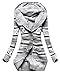 Newlife Donna Cappuccio Cardigan in Maglia Autunno Manica Lunga Pulsante Cappotto Maglieria Sottile Lunghe Tasca Coat Kimono Top (IT48, Grigio)