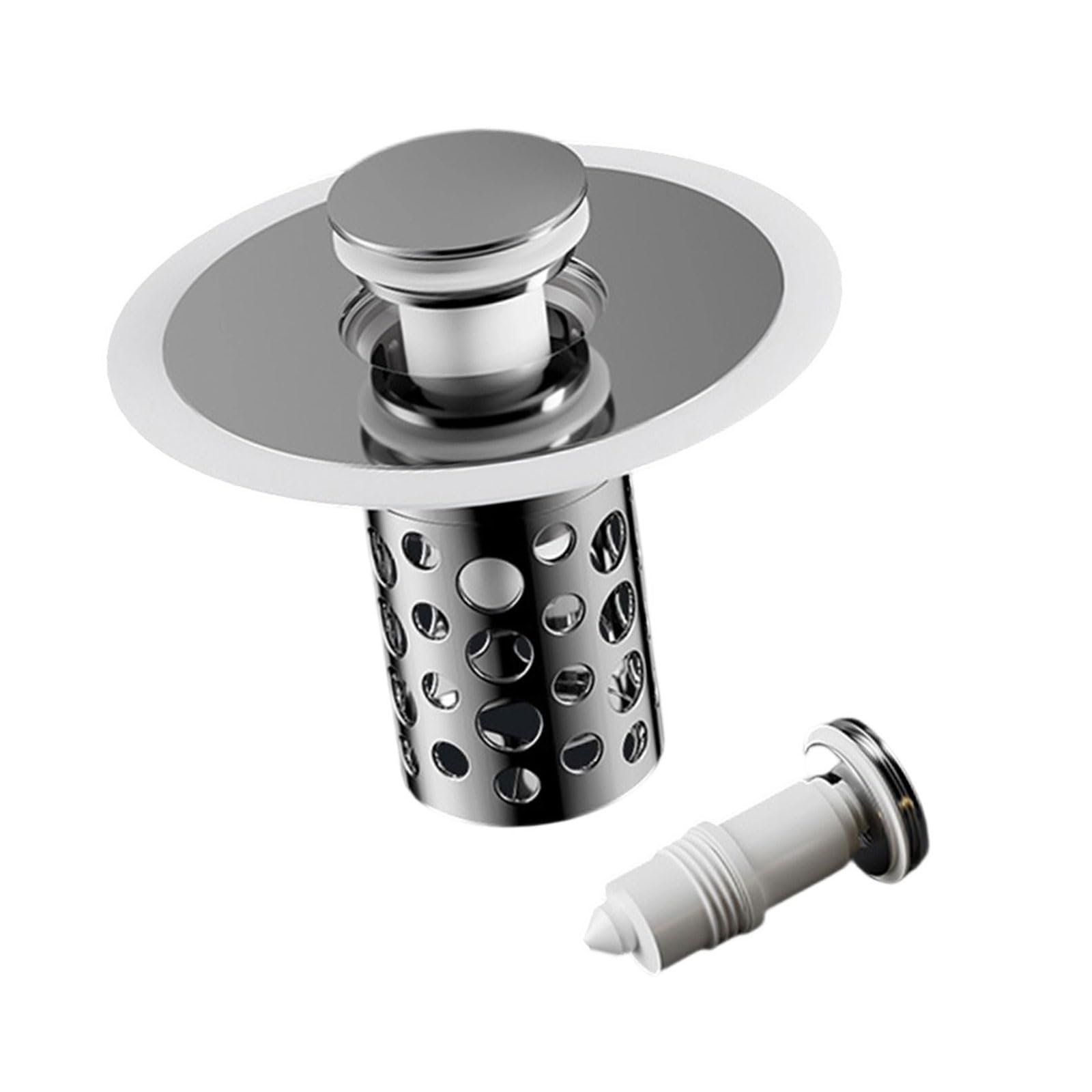DIMITU Upgraded Bounces Bathtubs Drain Stoppers Drain Collector with Without Clog Basket Fit 1.25 1.5Inch Drain