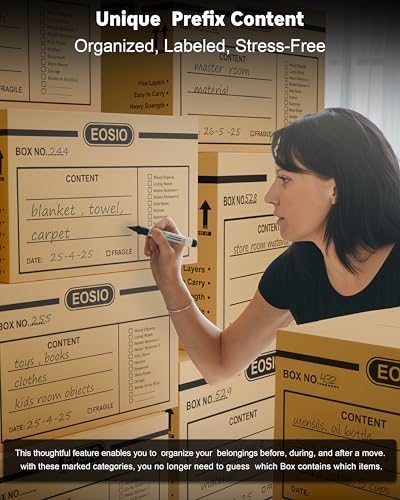 Image of EOSIO 5 Ply Pack 4 Large Size Corrugated Cardboard boxes for Packaging Cartons Cartoon Carton box for Small Business, Packing, Shipping, Moving & Storage,Courier,Transportation,Home Shifting,Parcel