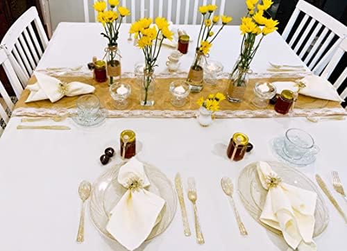 Teruntrue 4 Pack White Premium Disposable Plastic Tablecloth Table Covers 54" x 108" Rectangle Tablecloths for Wedding Birthday BBQ Indoor or Outdoor Events & Parties