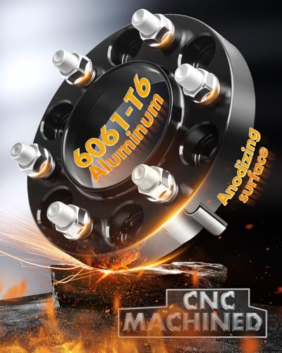 Image of dynofit 1 inch 6x5.5 Wheel Spacers Hub Centric for 2022-2026 Tundra,Forged 4Pcs 95.2mm M14x1.5 Spacers for 2025+ 4Runner /2024+ Tacoma /Sequoia /Land Cruiser 6x139.7 6-Lug Truck