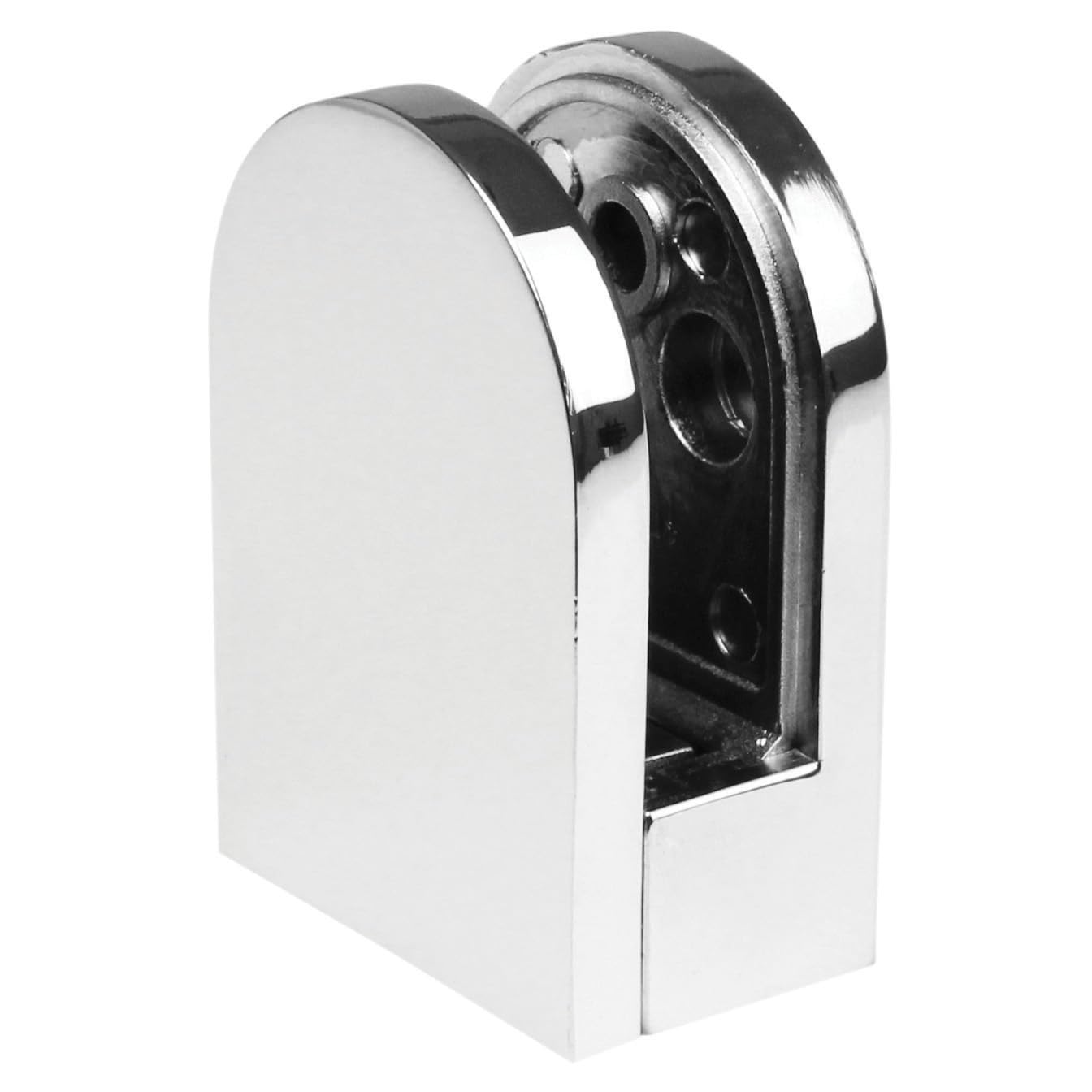 Glass Bracket / Clamp for Stair Handrails – 8mm or 10mm Toughened Glass – Chrome, Black, Brushed Nickel or Brushed Brass (Chrome, 10mm) — image 1