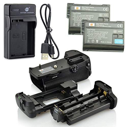 DSTE MB-D11 Poignée Batterie + 2X EN-EL15 Batterie + USB Chargeur Compatible pour Nikon D7000