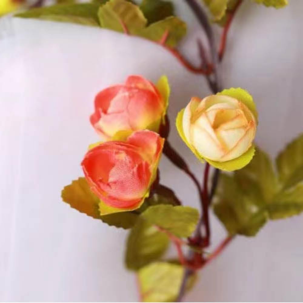Fantasee Artificial Rose Vine Garland Lights 20 LED 45 Flowers USB Operated Flower Garland Fairy Lights for Wedding Valentine's Day Home Garden Arch Party Birthday Decor (Champagne, 6FT)