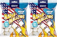 Nordthy Marshmallows American Style 2x100g – Zuckerfreie Marshmallows – Kalorienarmer Süßigkeiten Snack – inkl. Naschwerk® Sticker