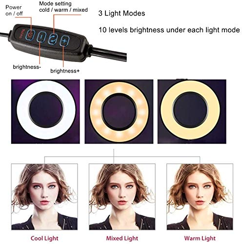 SHOPEE Desk Webcam Stand 8" Selfie Ring Light Stand Set with Phone Holder for YouTube Video Meeting Video Conference Online-Class Compatible for... - Image 6