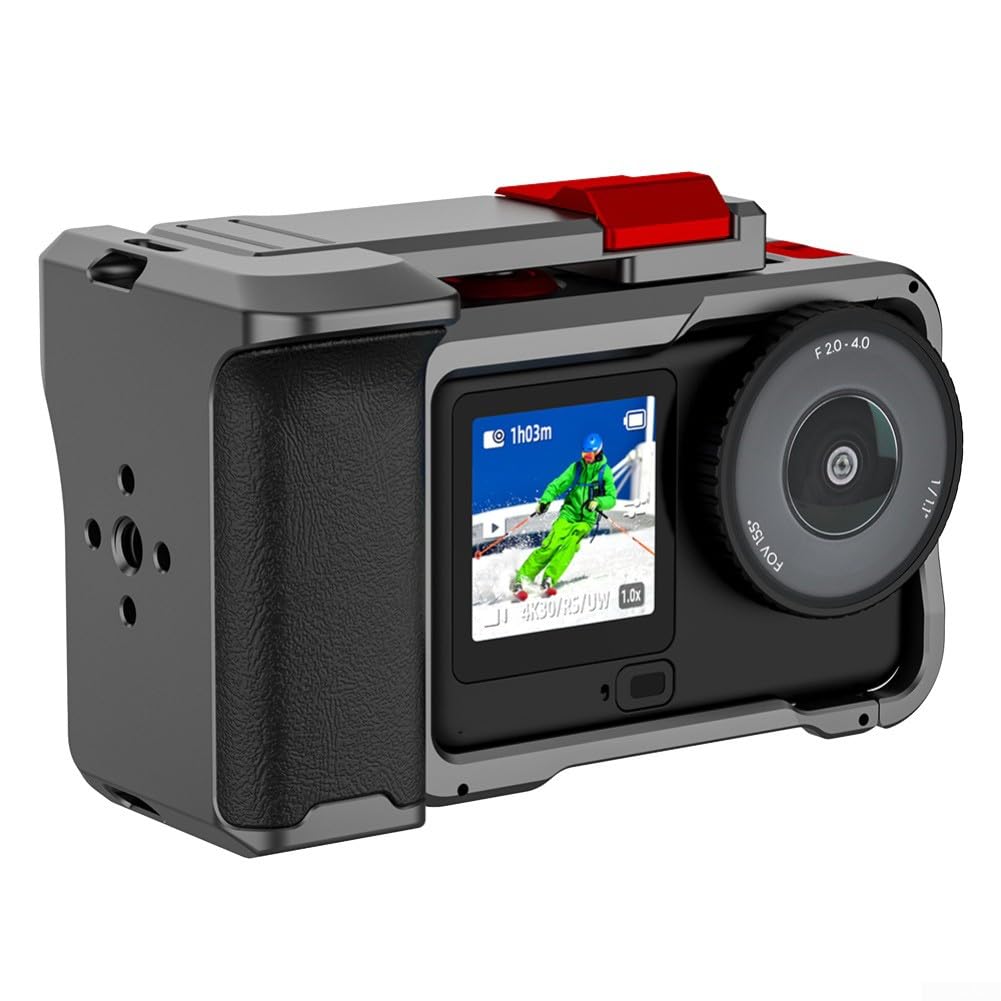 Kit de mango de fotografía callejera para DJI para osmo Action 6, jaula de aleación de aluminio, montaje de liberación rápida, equipo de vlogging, gris, 10,8 cm