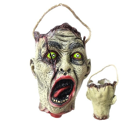 Kumprohu Halloween Skull Candy Bowl Holder | Skull Bowl Buckets Holder | Portable Skull Heads Shaped Trick or Treat Candy Holder for Halloween Party