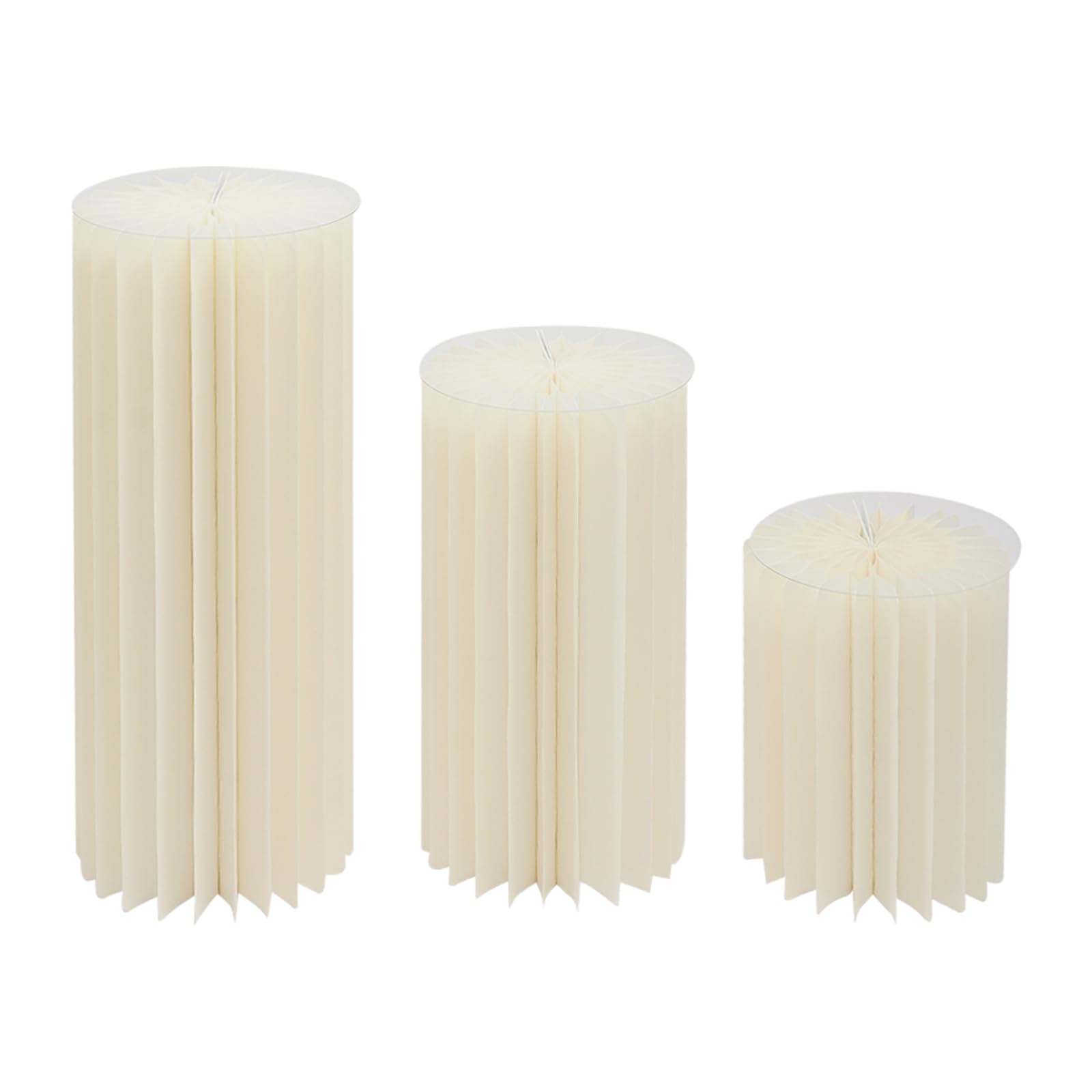 Juego de 3 portaflores de cartón blanco, soportes para ramos de boda, 60/80/100 cm, pilares de decoración de nido de abeja, expositores para fiestas de cumpleaños, ceremonias, aparador