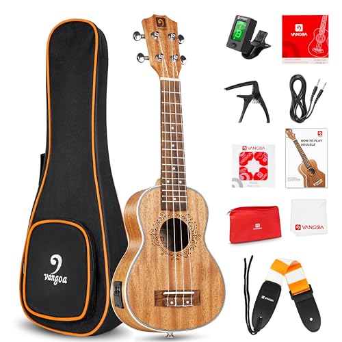 Vangoa Electroacoustic Soprano Ukulele 21 inch Mahogany Electric Acoustic Ukelele Professional...